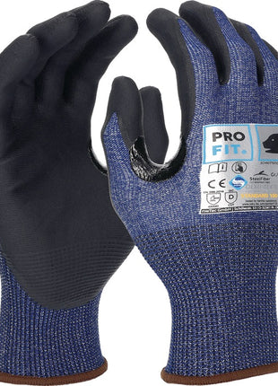 PRO FIT Schnittschutzhandschuhe Schnittstop Pro Größe 9 blau/schwarz ( 4000391285 )