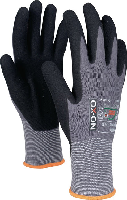 Guanti OX-ON Flexible Supreme 1600 taglia 8 nero/grigio chiaro ( 4000391364 )