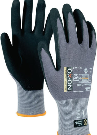 Guantes OX-ON Flexible Advanced 1900 talla 8 negro/gris claro (4000391379)