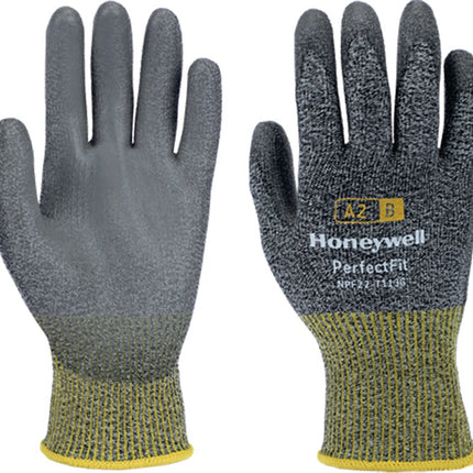 HONEYWELL Schnittschutzhandschuhe New Perfect Fit 13G PU A2/B Größe 9 grau/gelb ( 4000391438 )
