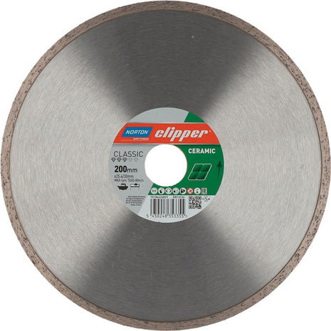 Disco de corte de diamante NORTON CLIPPER Classic Ceramic Ø 200 mm orificio 30 / 25,4 mm (4000818421)