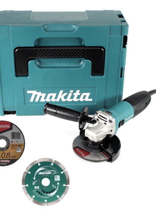 Makita GA5030RX1 Winkelschleifer 720 Watt 125 mm im Makpac + 10 x Trennscheiben + 1 x Schruppscheibe - Toolbrothers