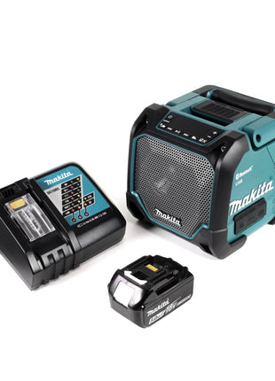 Makita DMR 202 RT1 Baustellen Lautsprecher 18V - für Akku- und Netzbetrieb, mit Bluetooth-Funktion, AUX-Anschluss, USB-Port, LCD Display + 1x Akku 5,0 Ah, Ladegerät 18V - Toolbrothers