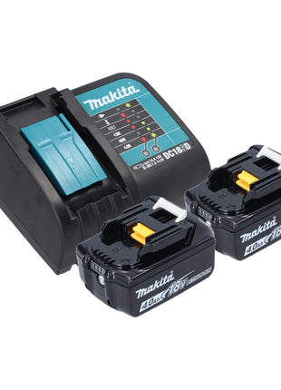 Makita DHP 482 SMB Perceuse-visseuse à percussion sans fil 18 V 62 Nm noire + 2x batterie 4,0 Ah + chargeur