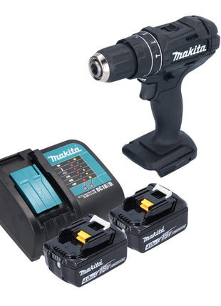 Makita DHP 482 SMB taladro percutor inalámbrico 18 V 62 Nm negro + 2x baterías 4,0 Ah + cargador