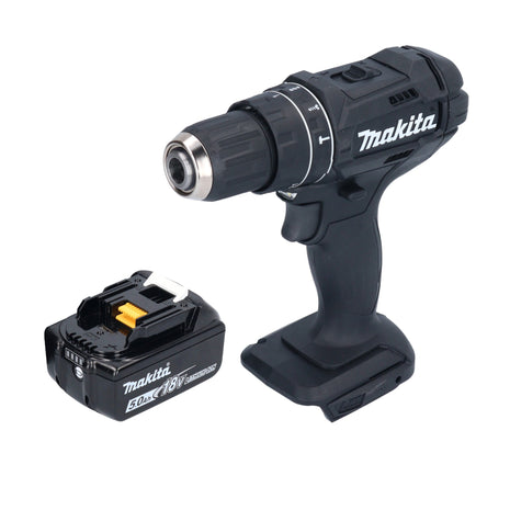 Makita DHP 482 T1B Perceuse-visseuse à percussion sans fil 18 V 62 Nm noire + 1x batterie 5,0 Ah - sans chargeur