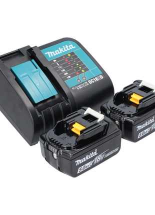 Makita DHP 482 STB Perceuse-visseuse à percussion sans fil 18 V 62 Nm noire + 2x batterie 5,0 Ah + chargeur