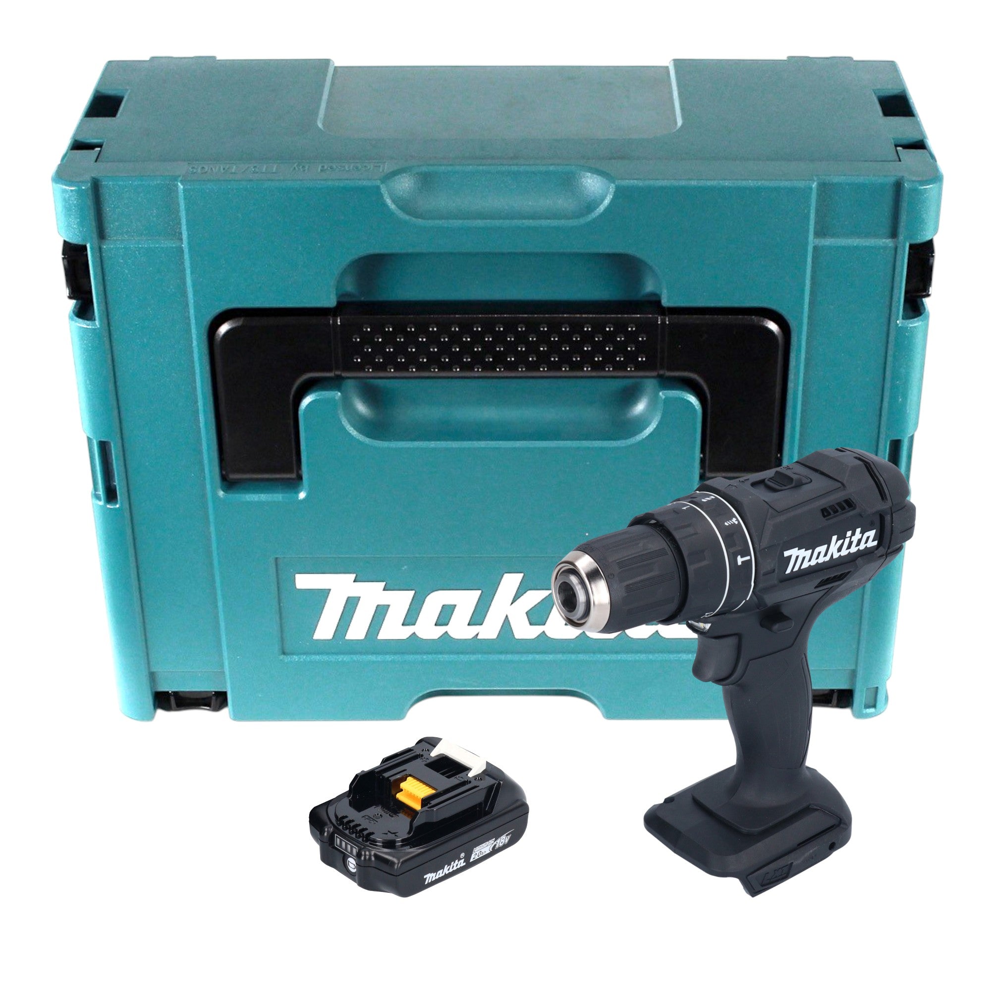 Makita DHP 482 A1JB Akku Schlagbohrschrauber 18 V 62 Nm Schwarz 1x Akku 2 0 Ah Makpac ohne Ladegeraet 0 - toolbrothers