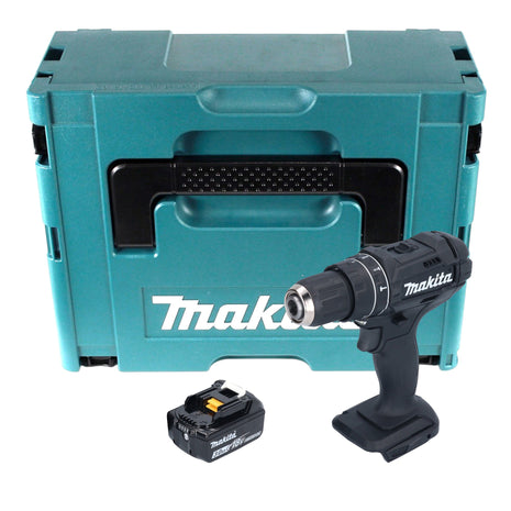 Makita DHP 482 F1JB Perceuse-visseuse à percussion sans fil 18 V 62 Nm noire + 1x batterie 3,0 Ah + Makpac - sans chargeur