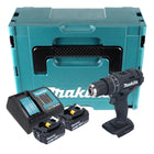 Makita DHP 482 SMJB taladro percutor inalámbrico 18 V 62 Nm negro + 2x baterías 4,0 Ah + cargador + Makpac