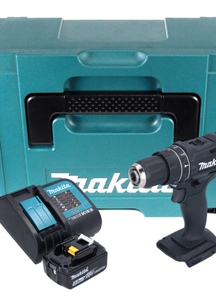 Makita DHP 482 ST1JB Perceuse-visseuse à percussion sans fil 18 V 62 Nm noire + 1x batterie 5,0 Ah + chargeur + Makpac