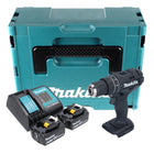 Makita DHP 482 SGJB taladro percutor inalámbrico 18 V 62 Nm negro + 2x baterías 6,0 Ah + cargador + Makpac