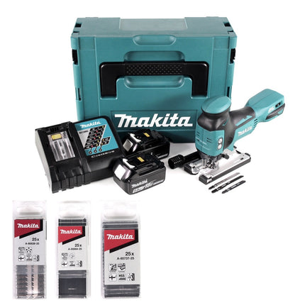 Makita DJV 181 RTJ Akku Pendelhubstichsäge 18V Brushless + 2x Akku 5,0Ah + Ladegerät + 81x Sägeblatt + Makpac - Toolbrothers