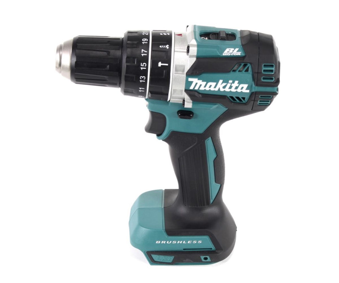 Makita DHP 484 Z Trapano avvitatore con percussione a batteria 18V + 1x Set Makita B-53811 di 100 punte per trapano