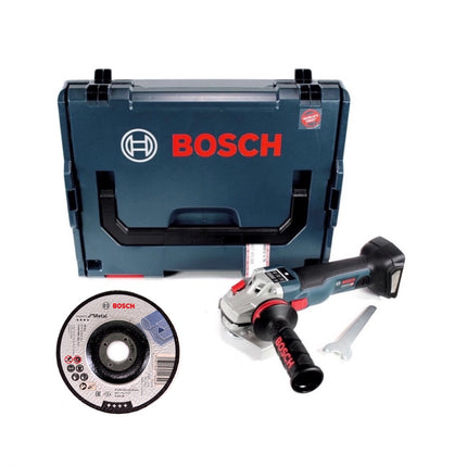 Bosch GWS 18 V-125 SC Akku Winkelschleifer 125mm brushless Solo in L-Boxx ( 06019G3400 ) + 25 x Bosch Trennscheibe für Metall - 115 x 22,23 mm, gekröpft ( 2608600221 ) - Toolbrothers