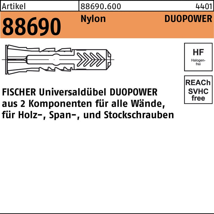 FISCHER Duebel DUOPOWER D14xL70mm 8000239155  1 - toolbrothers