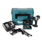 Makita DHP 458 SM1JB Akku Schlagbohrschrauber 18 V 91Nm Schwarz im Makpac + 1x 4,0 Ah Akku + Ladegerät + 38 tlg. Bit- & Bohrer Set - Toolbrothers