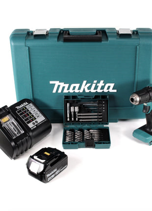 Makita DDF 483 SM1 Akku Bohrschrauber 18 V 40Nm im Makpac + 1x 4,0 Ah Akku + Ladegerät + 38 tlg. Bit- & Bohrer Set - Toolbrothers