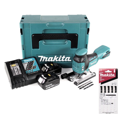 Makita DJV 181 RTJ Akku Pendelhubstichsäge 18V Brushless + 2x Akku 5,0Ah + Ladegerät + 11x Sägeblatt + Makpac - Toolbrothers