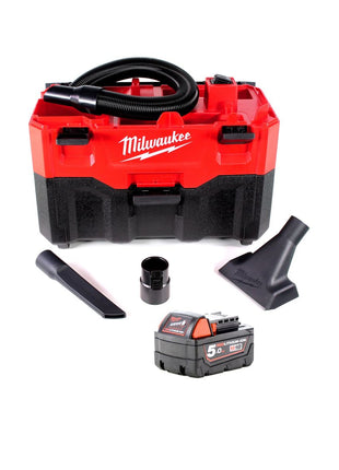 Milwaukee M18 VC2-501 18 V Akku-Nass-/Trockensauger + Milwaukee M18 B5 Akku 18 V / 5,0 Ah / 5000 mAh - Toolbrothers