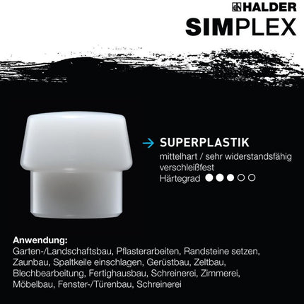 HALDER Schonhammer SIMPLEX Kopf-D. 80mm Länge 490 Kopf-B.175mm ( 8002360753 )