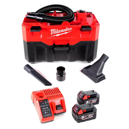 Milwaukee M18 VC2-502C Akku-Nass-/Trockensauger 18 V + 2x Akku 5,0 Ah + Ladegerät - Toolbrothers