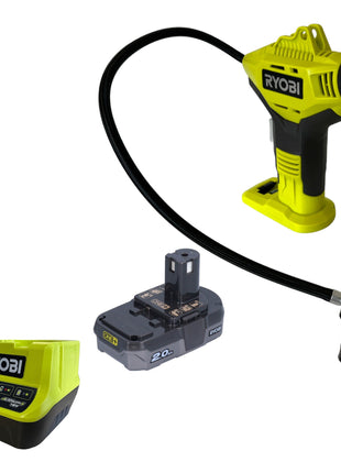 RYOBI R18PI-120GJ Akku Handkompressor 18 V 10,3 bar ( 5133005325 ) + 1x Akku 2,0 Ah + Ladegerät