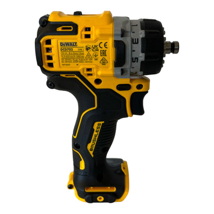 Trapano avvitatore a batteria DeWalt DCD 703 NT 12 V 57 Nm brushless + 4x accessori + TSTAK - senza batteria, senza caricabatterie