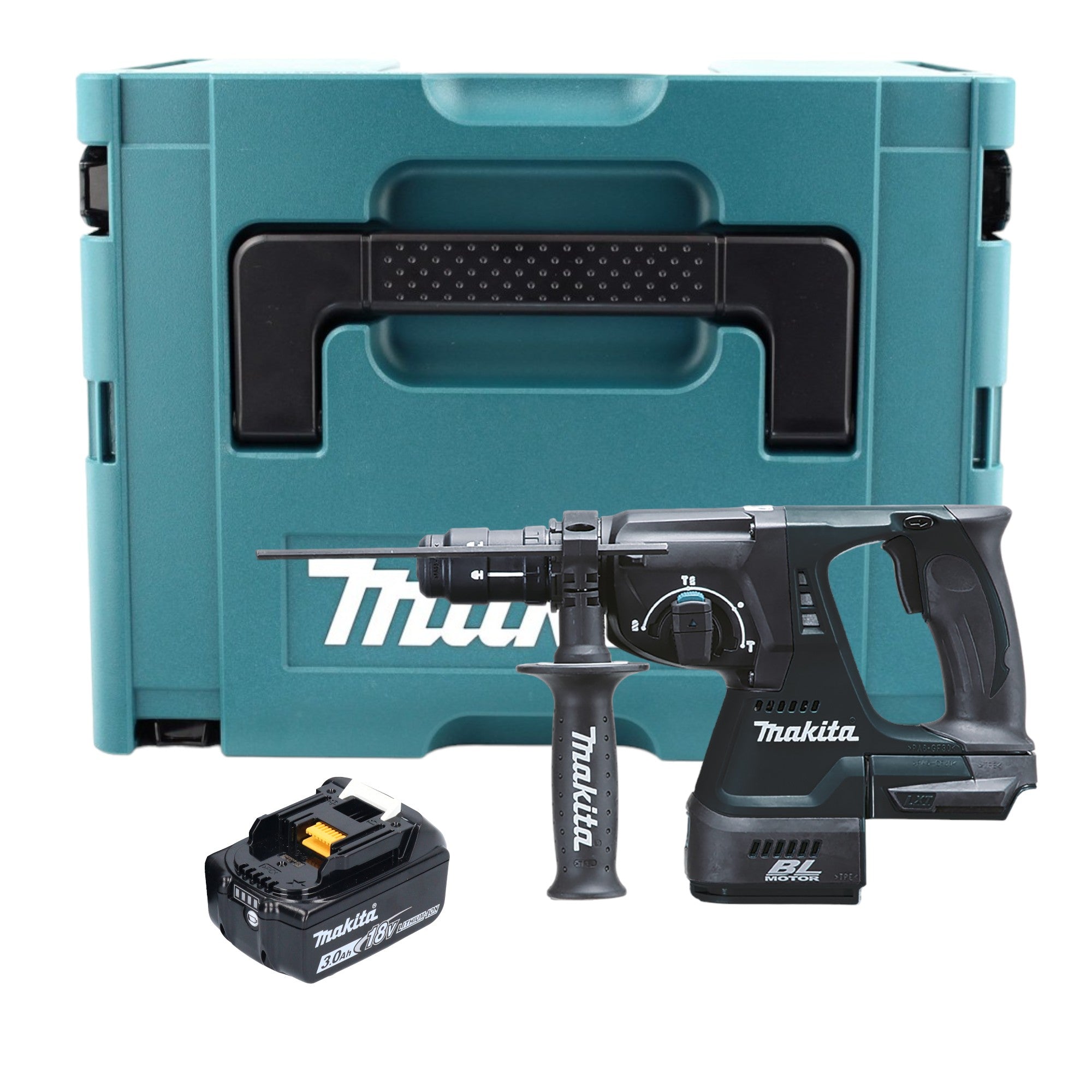 Makita DHR 243 F1J B Akku Kombihammer 18 V 2 0 J SDS Plus schwarz 1x Akku 3 0 Ah Schnellwechselfutter Makpac ohne Ladegeraet 0 - toolbrothers