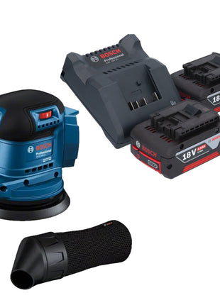 Bosch GEX 185-LI Professional Akku Exzenterschleifer 18 V 125 mm Brushless + 2x Akku 4,0 Ah + Ladegerät