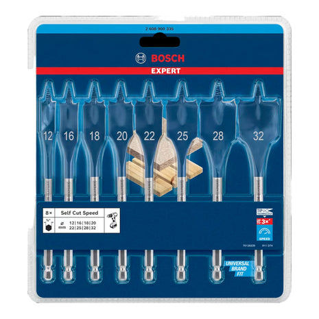 Bosch EXPERT SelfCut Speed Flachfräsbohrer Set 12 - 32 mm 8 tlg. ( 2608900335 ) für Holz