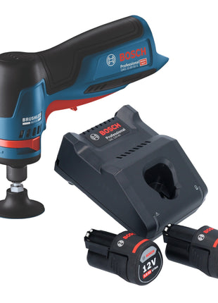 Bosch GWG 12V-50 S Professional Akku Geradschleifer 12 V 6 mm Brushless + 2x Akku 3,0 Ah + Ladegerät