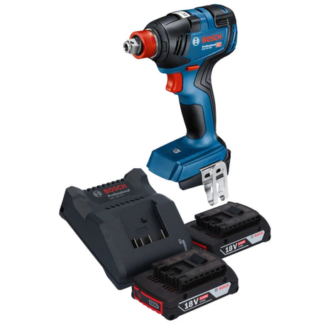 Bosch GDX 18V-200 Llave de impacto rotativa a batería profesional 18 V 200 Nm sin escobillas + 2x baterías 2,0 Ah + cargador