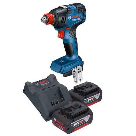 Bosch GDX 18V-200 Professional Atornillador de impacto giratorio a batería 18 V 200 Nm sin escobillas + 2x baterías 4,0 Ah + cargador