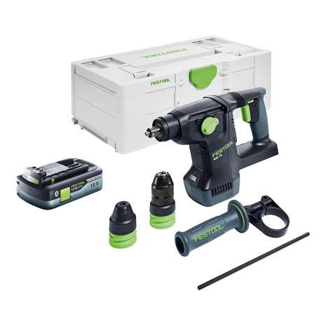 Festool KHC 18 EB-Basic akumulatorowy młot kombi 18 V 2,6 J SDS-Plus bezszczotkowy + 1x akumulator 4,0 Ah + Systainer - bez ładowarki