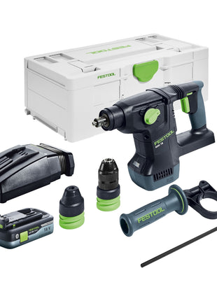 Festool KHC 18 EB-Basic martillo combinado a batería 18 V 2,6 J SDS-Plus sin escobillas + 1x batería 4,0 Ah + cargador + systainer