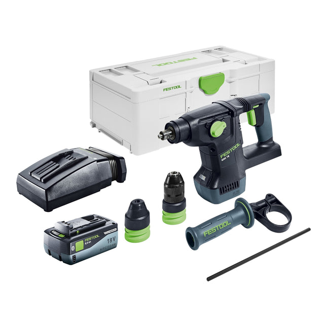 Martello pneumatico a batteria Festool KHC 18 EB Basic 18 V 2,6 J Plus Brushless + 1x batteria 8,0 Ah + caricatore + systainer