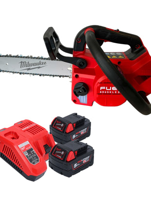 Tronçonneuse à batterie Milwaukee M18 FTCHS30-552 avec poignée supérieure 18 V 30 cm + 2x batteries 5,0 Ah + chargeur