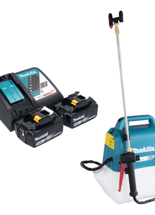 Pulverizador a presión a batería Makita DUS 054 RT2 18 V 5,0 l 3,0 bar + 2x baterías 5,0 Ah + cargador