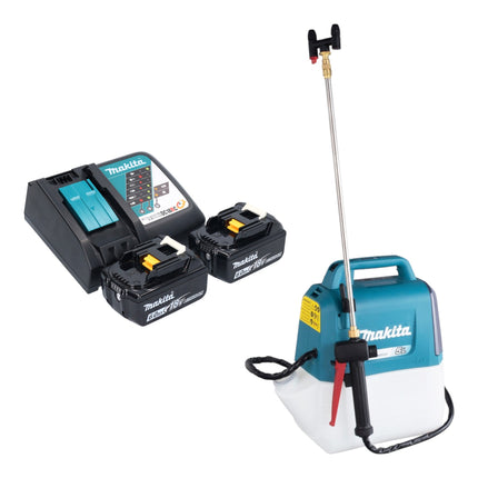 Spruzzatore a pressione a batteria Makita DUS 054 RG2 18 V 5,0 l 3,0 bar + 2x batteria ricaricabile 6,0 Ah + caricabatterie