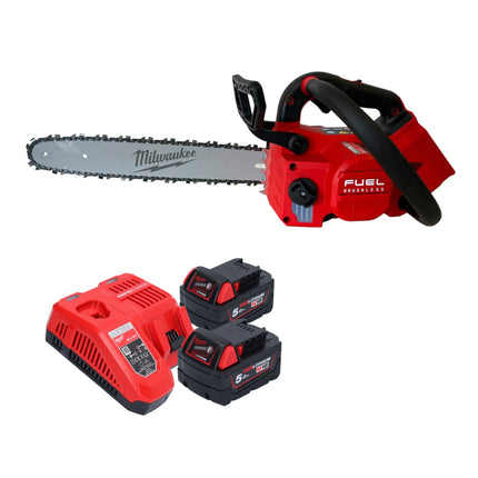 Milwaukee M18 FTHCHS35-552 Motosega a batteria con impugnatura superiore 35 cm + 2x batteria 5,0 Ah + caricabatterie