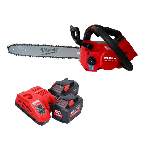 Milwaukee M18 FTHCHS35-122 Akumulatorowa pilarka łańcuchowa z uchwytem górnym 35 cm + 2x akumulator 12,0 Ah + ładowarka