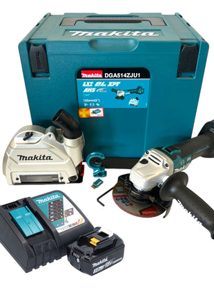 Makita DGA 514 RF1JU1 Meuleuse d'angle sans fil 18 V 125 mm Brushless + 1x batterie 3,0 Ah + chargeur + Makpac