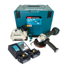 Makita DGA 514 RTJU1 akumulatorowa szlifierka kątowa 18 V 125 mm bezszczotkowa + 2x akumulator 5,0 Ah + ładowarka + Makpac