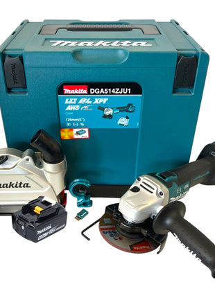 Makita DGA 514 G1JU1 Meuleuse d'angle sans fil 18 V 125 mm Brushless + 1x batterie 6,0 Ah + Makpac - sans chargeur