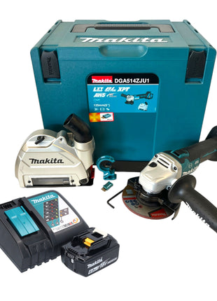 Makita DGA 514 RG1JU1 Akumulatorowa szlifierka kątowa 18 V 125 mm bezszczotkowa + 1x akumulator 6,0 Ah + ładowarka + Makpac