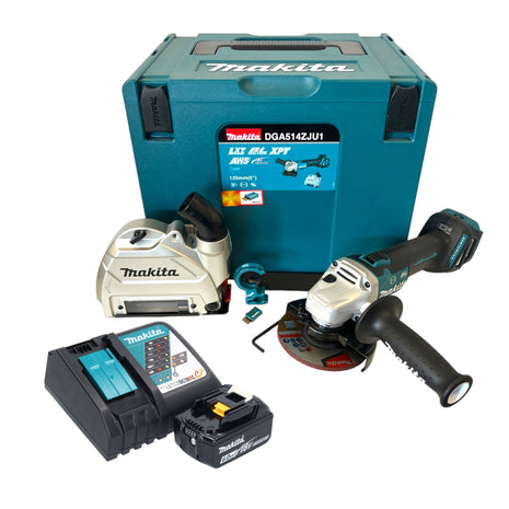 Makita DGA 514 RG1JU1 Meuleuse d'angle sans fil 18 V 125 mm Brushless + 1x batterie 6,0 Ah + chargeur + Makpac