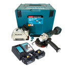 Makita DGA 514 RGJU1 Akku Winkelschleifer 18 V 125 mm Brushless + 2x Akku 6,0 Ah + Ladegerät + Makpac