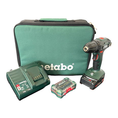 Metabo BS 18 Akku Bohrschrauber Set 18 V 48 Nm ( 602207580 ) + 1x Akku 2,0 Ah + Ladegerät + Bitbox + Tasche