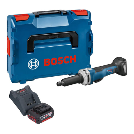 Bosch GGS 18V-23 PLC Smerigliatrice diritta professionale a batteria 18 V brushless + 1x batteria ricaricabile 4,0 Ah + caricabatterie + L-Boxx